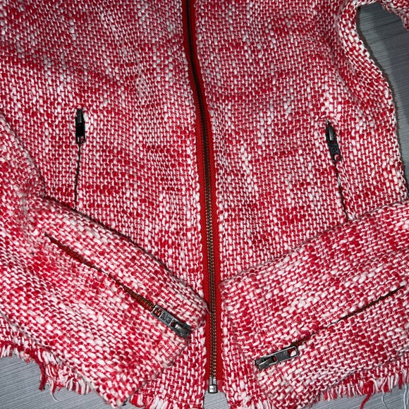 Joie Coral Red/White/Off White Fitted Jacket Small - Picture 6 of 6